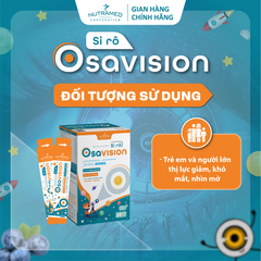 Siro Osavision hỗ trợ tăng cường thị lực, giảm khô mắt, mỏi mắt và mờ mắt (20 gói)