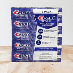 Kem đánh răng Crest 3D White Advanced Triple Whitening Mẫu mới - Giúp Trắng Răng, Bảo Vệ Nướu, Hơi Thở Thơm Mát