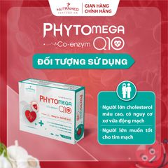 Viên uống hỗ trợ tim mạch Phytomega Co-Enzym Q10 giúp giảm cholesterol và xơ vữa động mạch (30 viên)