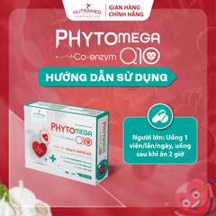 Viên uống hỗ trợ tim mạch Phytomega Co-Enzym Q10 giúp giảm cholesterol và xơ vữa động mạch (30 viên)