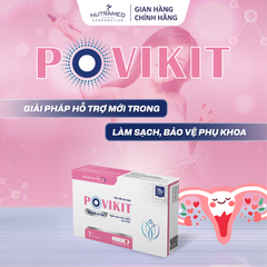 Viên Đặt Povikit Giảm Viêm Phụ Khoa - Hỗ Trợ Chống Nhiễm Khuẩn, Nấm Candida, Giảm Mùi Hôi - Hộp 10 Viên Dễ Sử Dụng