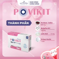 Viên Đặt Povikit Giảm Viêm Phụ Khoa - Hỗ Trợ Chống Nhiễm Khuẩn, Nấm Candida, Giảm Mùi Hôi - Hộp 10 Viên Dễ Sử Dụng
