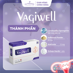 Viên đặt Vagiwell - Hỗ trợ cân bằng lợi khuẩn và giảm viêm nhiễm phụ khoa, 10 viên, giải pháp cho vấn đề viêm nhiễm âm đạo.