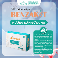 Viên đặt phụ khoa Benzakid - Hỗ trợ làm sạch, giảm viêm nhiễm và mùi hôi bất thường (10 viên)