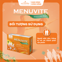 Viên Uống Menuvite Spirulina 500 - Bổ Sung Đạm Thực Vật, Vitamin Nhóm B, Tăng Cường Sức Đề Kháng Cho Người Mệt Mỏi, Căng Thẳng