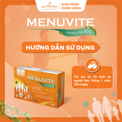 Viên Uống Menuvite Spirulina 500 - Bổ Sung Đạm Thực Vật, Vitamin Nhóm B, Tăng Cường Sức Đề Kháng Cho Người Mệt Mỏi, Căng Thẳng