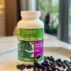 Viên Uống Bổ Não Trunature Ginkgo Biloba 120Mg - Hỗ Trợ Tăng Cường Trí Nhớ và Cải Thiện Chức Năng Não Bộ, 340 Viên