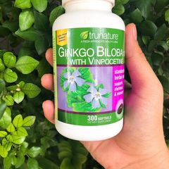 Viên uống bổ não Trunature Ginkgo Biloba with Vinpocetine 300 viên - Tăng cường trí nhớ và khả năng tư duy hiệu quả!