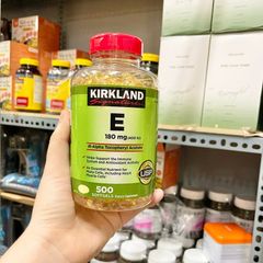 Viên uống Kirkland Vitamin E 400 IU (500 viên, Nắp đỏ) - Bổ sung Vitamin E Tự Nhiên cho Sức Khỏe và Làm Đẹp da