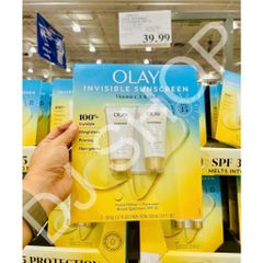 Set 2 Kem Chống Nắng Olay Invisible SPF 35 – Lót Trang Điểm, Vitamin C & E, Lô Hội, Không Nhờn, Phù Hợp Mọi Tông Da, 50ml x2