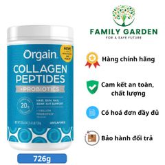 Bột Collagen Thủy Phân Orgain Peptides + Probiotics Hỗ Trợ Da, Tóc, Khớp - 726g Hàng Costco Mỹ 438314