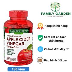 Viên Uống Giấm Táo Organic Giảm Cân và Hỗ Trợ Tiêu Hóa - 180 Viên Bổ Sung Dinh Dưỡng Từ Mỹ