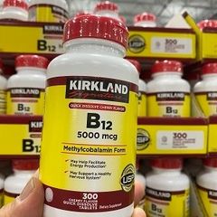 Viên uống bổ sung Vitamin B12 5000 mcg Kirkland - Hỗ trợ năng lượng, cải thiện tâm trạng, 300 viên chất lượng cao từ Mỹ