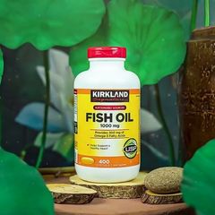 Dầu cá Kirkland Signature 1000 mg - 400 viên Omega-3 hỗ trợ sức khỏe tim và não - Sản phẩm dinh dưỡng tự nhiên chất lượng cao