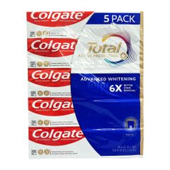 Kem Đánh Răng Colgate Total Advanced Whitening 181g - Hàng Mỹ Nguyên Chất, Bảo Vệ Răng Miệng, Làm Trắng Răng Hiệu Quả