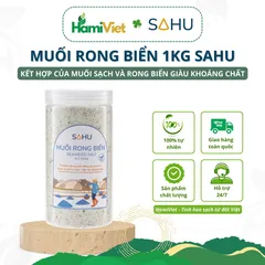 Muối rong biển Sahu 1kg - Vị mặn dịu, hậu ngọt sâu, đậm vị umami, gia vị tự nhiên, không hóa chất - Sản phẩm sạch từ Việt Nam