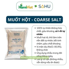 Muối Hột 5kg Sahu - 100% Muối Biển Tự Nhiên, Không Hóa Chất, Đặc Sản Sa Huỳnh, Gia Vị Nấu Ăn An Toàn
