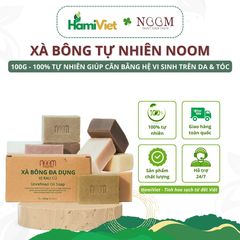 Xà Bông Tự Nhiên Noom 100g - Cân Bằng Hệ Vi Sinh Làm Sạch Da Tóc, Phân Hủy Nhanh, An Toàn Môi Trường