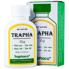 Bột Khử Mùi Trapha 30g - Giải Pháp Khử Mùi Hôi Nách Hôi Chân, Giữ Da Khô Thoáng, Hương Thơm Dịu Nhẹ, Thoải Mái Suốt Ngày