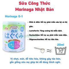 Sữa Bột Morinaga Nhật Bản 800gr cho bé 0-1 và 1-3 tuổi - Dinh dưỡng toàn diện, dễ tiêu hóa, vị nhạt giống sữa mẹ