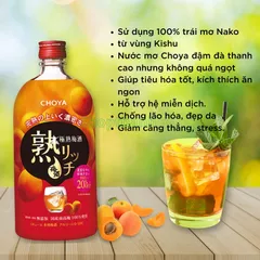 Nước Mơ Choya Jyuku Rich Umeshu Nhật Bản 720ml - Thức Uống Bổ Dưỡng Từ Mơ Chín Hương Đậm, Sang Trọng, Quà Tặng Tinh Tế