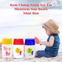 Kem Chống Nắng Menturm Sun Bears 30gr - An Toàn Cho Da Nhạy Cảm Trẻ Em, SPF 35 PA+++ Không Cồn, Dịu Nhẹ, Chính Hãng Nhật Bản