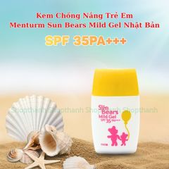 Kem Chống Nắng Menturm Sun Bears 30gr - An Toàn Cho Da Nhạy Cảm Trẻ Em, SPF 35 PA+++ Không Cồn, Dịu Nhẹ, Chính Hãng Nhật Bản