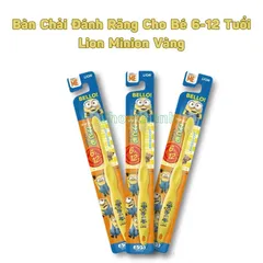 Bàn Chải Đánh Răng Lion Hình Minion Cho Trẻ 6-12 Tuổi - An Toàn, Ngộ Nghĩnh, Tiêu Chuẩn Nhật Bản