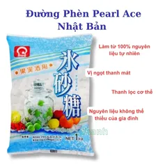 Đường Phèn Trắng Pearl Ace Nhật Bản 1kg - Ngọt Thanh Tự Nhiên, Dễ Sử Dụng, An Toàn Cho Gia Đình, Phù Hợp Nấu Ăn Và Pha Chế