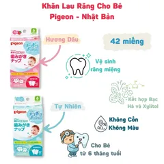 Giấy Lau Răng Pigeon Nhật Bản 42 Tờ - Giải Pháp Vệ Sinh Răng Miệng An Toàn Cho Bé, Ngừa Sâu Răng Hiệu Quả