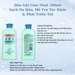 Dầu Gội Nhật Bản Lion Mohatsuryoku 200ml - Làm Sạch Da Đầu, Giúp Tóc Khỏe Mạnh, Giảm Ngứa, Hỗ Trợ Phát Triển Tóc Dày, Không Silicon
