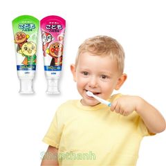 Kem Đánh Răng Trẻ Em Lion Nhật Bản 40g - Vị Dâu & Dưa Lưới, Bảo Vệ Răng Sữa An Toàn Cho Bé Từ 1 Tuổi