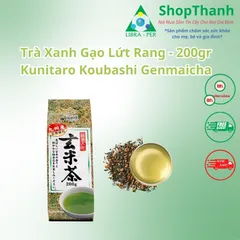 Trà xanh gạo lứt Kunitaro Koubashi Genmaicha Nhật Bản - 200g, Trà matcha tự nhiên, Giải độc, Tăng cường sức khỏe, Thức uống truyền thống Nhật Bản