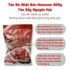 Táo Đỏ Sấy Nhật Bản Natsume Sản Phẩm Bổ Dưỡng Và Tiện Lợi  - 500gr { Shop Thanh }