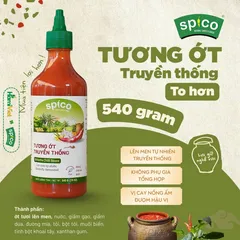 Tương Ớt Truyền Thống Spico Vị Ngọt Sriracha - Giảm Mặn, Giàu Chất Xơ, Ít Calo, An Toàn, Tự Nhiên, 290g, Thích Hợp Món Nướng, Chiên, Rán