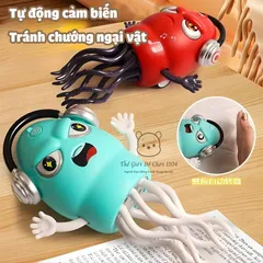 Đồ Chơi Bạch Tuộc Nhảy Múa Phun Khói - Thông Minh Tự Tránh Vật Cản, Có Đèn Nhạc, Sạc Pin USB Cho Bé Vui Chơi Thoải Mái