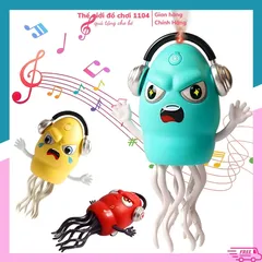 Đồ Chơi Bạch Tuộc Nhảy Múa Phun Khói - Thông Minh Tự Tránh Vật Cản, Có Đèn Nhạc, Sạc Pin USB Cho Bé Vui Chơi Thoải Mái