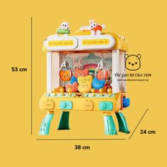 Máy Gắp Thú Mini Rabit 2 Người Chơi - Đèn LED và Âm Thanh Vui Nhộn, Trò Chơi Giải Trí Cho Trẻ Em Từ 3 Tuổi
