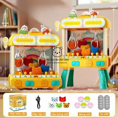 Máy Gắp Thú Mini Rabit 2 Người Chơi - Đèn LED và Âm Thanh Vui Nhộn, Trò Chơi Giải Trí Cho Trẻ Em Từ 3 Tuổi