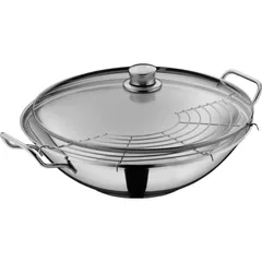 Chảo WMF Party Wok Set 36cm - Chảo Bếp Từ Tiện Ích bằng Cromargan, Đáy Dày Giữ Nhiệt Tốt, Phù Hợp Nấu Nướng Đa Năng