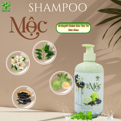 [MUA 1 TẶNG 1] Dầu Gội MỘC Thiên Nhiên 500ML - Chăm Sóc Tóc Suôn Mượt, Hỗ Trợ Mọc Tóc - Chiết Xuất Bưởi, Bồ Kết, Hương Nhu, Dâu Tằm