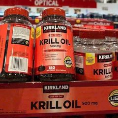 Viên uống dầu tôm Kirkland Signature Krill Oil 500mg (180 viên) - Hỗ trợ sức khỏe tim mạch và chức năng não bộ, chất lượng Mỹ