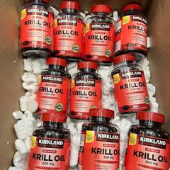 Viên uống dầu tôm Kirkland Signature Krill Oil 500mg (180 viên) - Hỗ trợ sức khỏe tim mạch và chức năng não bộ, chất lượng Mỹ