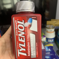 Viên Uống Giảm Đau Tylenol Acetaminophen Extra Strength 500mg - Giải Pháp Chống Đau Nhức Hiệu Quả cho Người Lớn và Trẻ Em Trên 12 Tuổi
