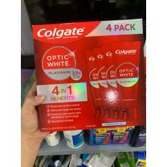 Kem Đánh Răng Colgate Optic White Platinum 4in1 - Làm Trắng Răng Lên Đến 10 Tone Chỉ Trong 10 Ngày - 116gr Tách Lẻ