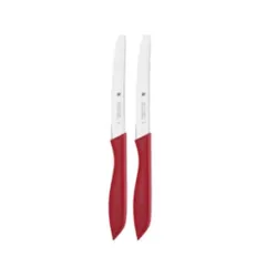 Bộ 2 dao gọt WMF Vespermesser - Dao inox sắc bén, tay cầm nhựa đỏ chống trơn, tiện lợi cho gọt trái cây và cắt rau củ