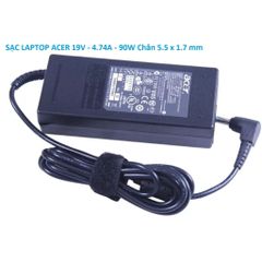 Sạc Laptop Acer 90W 19V - 4.74A Chân 5.5 x 1.7mm - Phụ Kiện Chính Hãng Mới 100% - Đen