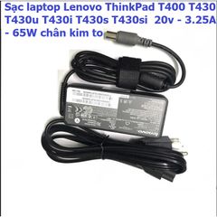 Sạc Laptop Lenovo ThinkPad T400 T430 T430u T430i T430s T430si Chính Hãng 20V - 3.25A - 65W, Chân Kim To, Bảo Hành 100% Mới