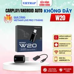 VIETMAP W20 - Thiết Bị Chuyển Đổi CarPlay/Android Auto Không Dây - Quà Tặng 1 Tháng Vietmap Live Pro, Kết Nối Siêu Nhanh
