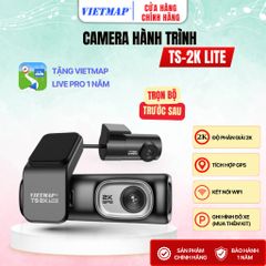 Camera Hành Trình VIETMAP TS-2K Lite - Ghi Hình Super HD 2K Trước Sau, Kết Nối WIFI 5Ghz, Bền Bỉ Với Pin Siêu Tụ Điện